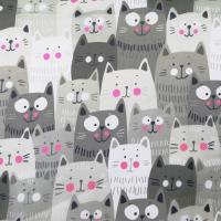 Ткань Оксфорд 200 D PU ПРИНТ плотность 78 г/м² цвет CATS-2