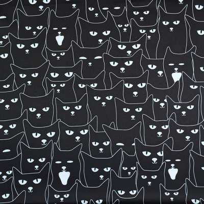 Ткань Дюспо 240 Т "PU MILKY" ПРИНТ плотность 80 г/м² цвет CATS-901